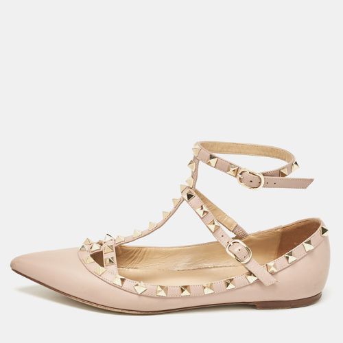 Dusty Leather Rockstud Ballet Flats Size 37 - Valentino - Modalova