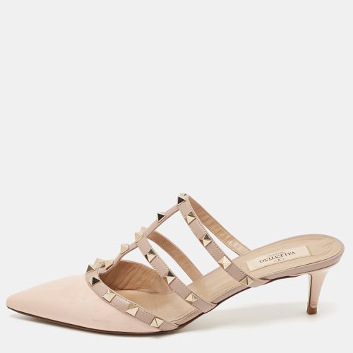 Valentino Dusty Pink Patent and Leather Rockstud Mules Size 40 - Valentino - Modalova