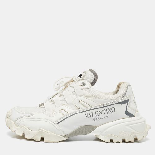 Valentino White Leather and Mesh Climbers Lace Up Sneakers Size 40 - Valentino - Modalova