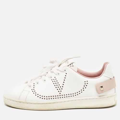 Valentino White/Pink Leather Backnet Sneakers Size 36 - Valentino - Modalova