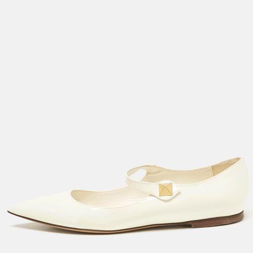 Valentino Off White Patent Leather Tiptoe Ballet Flats Size 37.5 - Valentino - Modalova