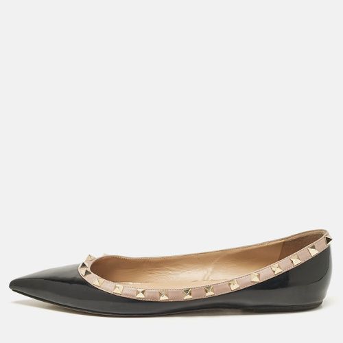 Valentino Black/Beige Patent Leather Rockstud Ballet Flats Size 41.5 - Valentino - Modalova