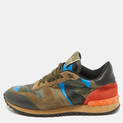 Valentino Multicolor Canvas and Leather Rockrunner Lace Up Sneakers Size 38.5 - Valentino - Modalova