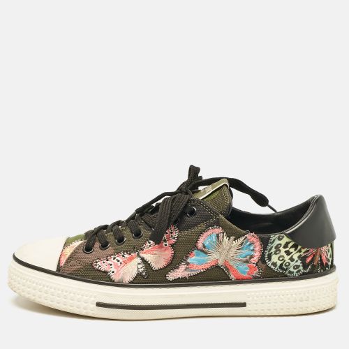 Valentino Multicolor Leather and Canvas Camubutterfly Lace Up Sneakers Size 40 - Valentino - Modalova