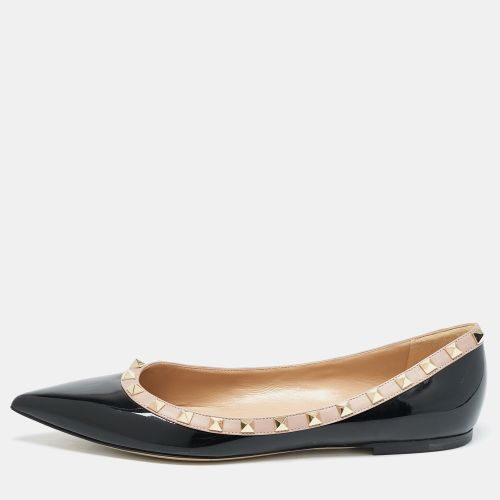 Valentino Black/Beige Patent Leather Rockstud Ballet Flats Size 40 - Valentino - Modalova