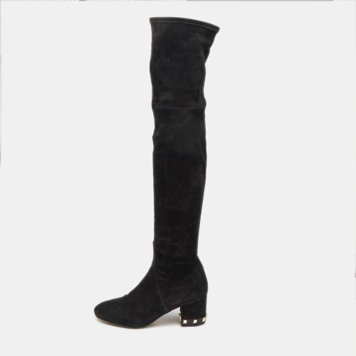 Valentino Black Suede Knee Length Boots Size 38 - Valentino - Modalova