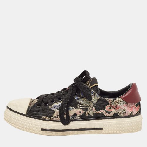 Valentino Multicolor Leather and Canvas Camubutterfly Lace Up Sneakers Size 36 - Valentino - Modalova