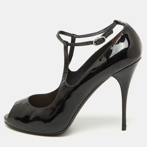 Valentino Black Patent Leather Mary Jane Peep Toe Pumps Size 39 - Valentino - Modalova