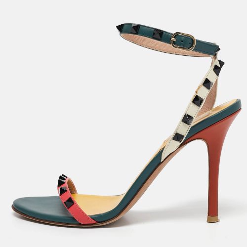 Valentino Multicolor Leather Rockstud Ankle Strap Sandals Size 39 - Valentino - Modalova