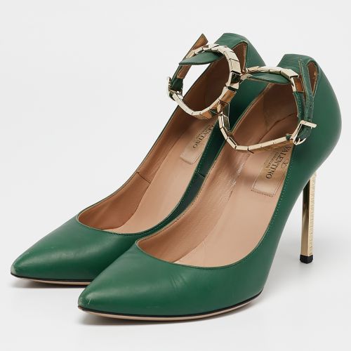 Leather Pointed Toe Ankle Strap Pumps Size 36 - Valentino - Modalova
