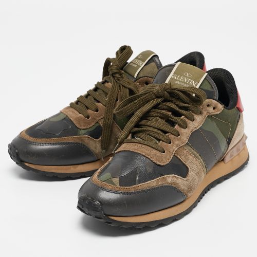 Leather and Suede Rockrunner Low Top Sneakers Size 37 - Valentino - Modalova