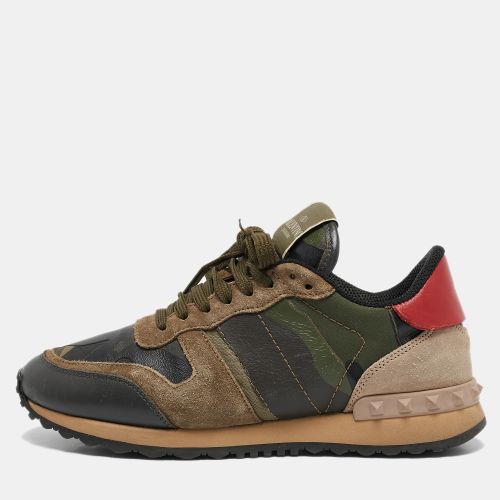 Valentino Multicolor Leather and Suede Rockrunner Low Top Sneakers Size 37 - Valentino - Modalova