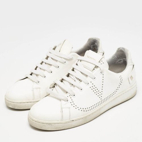 Leather Bianco Backnet Low Top Sneakers Size 39.5 - Valentino - Modalova