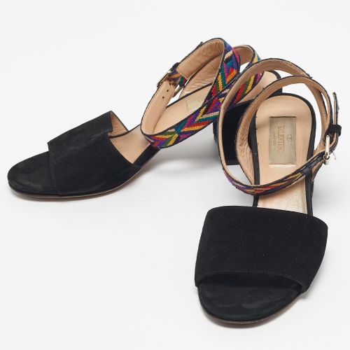 Suede Multicolor Ankle Strap Sandals Size 35.5 - Valentino - Modalova