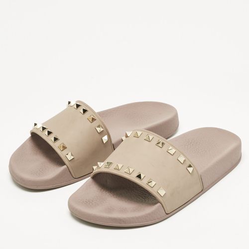 Dusty Rubber Rockstud Slides Size 38 - Valentino - Modalova