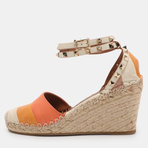 Valentino Multicolor Leather Rockstud Wedge Ankle Strap Sandals Size 37 - Valentino - Modalova