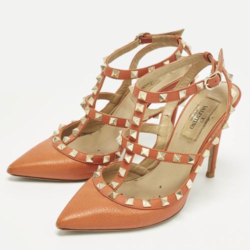 Rockstud Size 36.5 Leather Ankle Strap Pumps - Valentino - Modalova