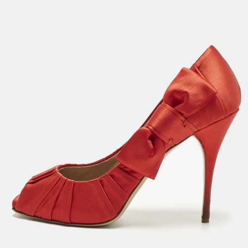 Size 38 Satin Peep Toe Pumps - Valentino - Modalova