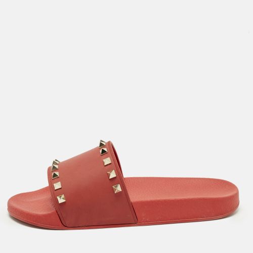 Rockstud Size 41 Rubber Flat Slide - Valentino - Modalova