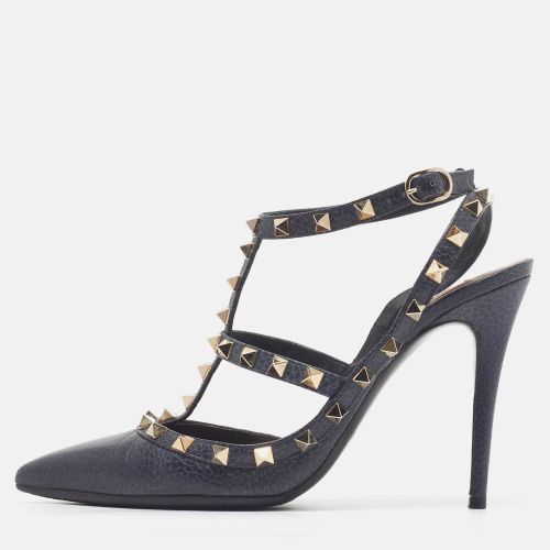 Rockstud Caged Size 39 Leather Ankle Strap Pumps - Valentino - Modalova