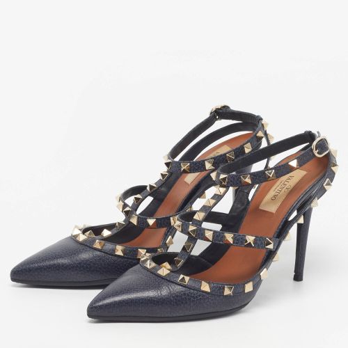 Rockstud Caged Size 39 Leather Ankle Strap Pumps - Valentino - Modalova