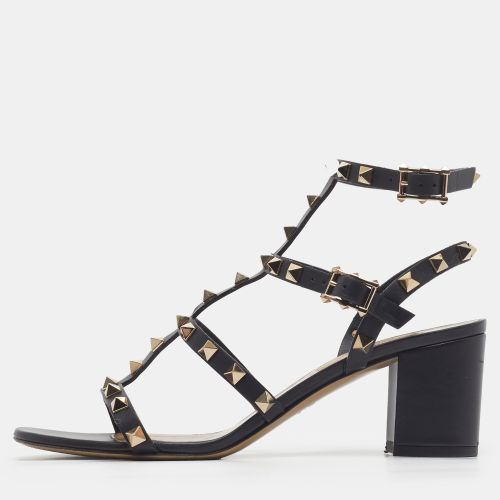 Rockstud Size 37.5 Leather Ankle Strap Sandals - Valentino - Modalova