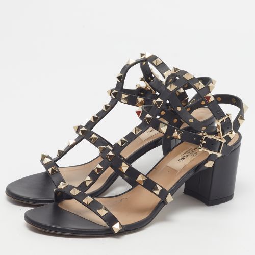 Rockstud Size 37.5 Leather Ankle Strap Sandals - Valentino - Modalova