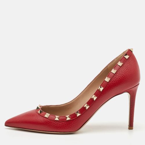 Rockstud Size 39.5 Leather Pointed Toe Pumps - Valentino - Modalova