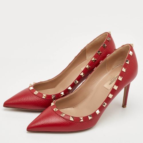 Rockstud Size 39.5 Leather Pointed Toe Pumps - Valentino - Modalova