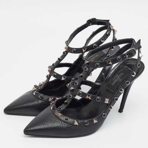 Rockstud Size 37.5 Leather Ankle Strap Pumps - Valentino - Modalova