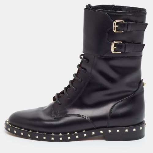Rockstud Size 37 Leather Combat Boots - Valentino - Modalova