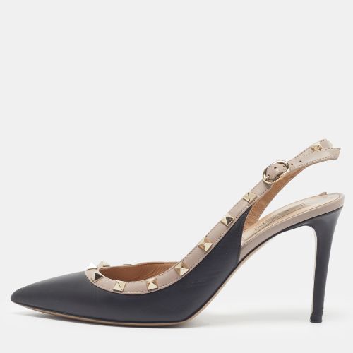 Rockstud Size 39 /Beige Leather Slingback Pumps - Valentino - Modalova