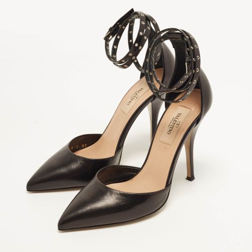 Rockstud Size 37 Leather Ankle Strap Pumps - Valentino - Modalova