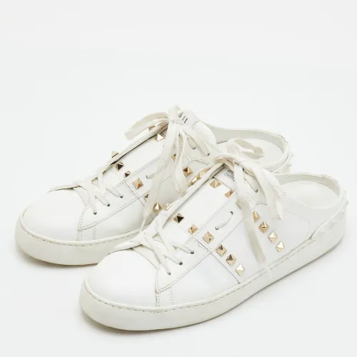 Rockstud Size 41 Leather Low Top Mule Sneakers - Valentino - Modalova