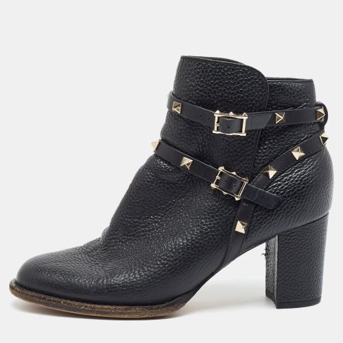 Rockstud Size 39.5 Leather Ankle Length Boots - Valentino - Modalova