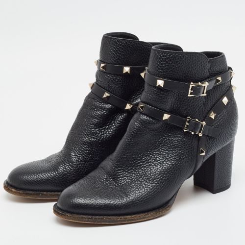 Rockstud Size 39.5 Leather Ankle Length Boots - Valentino - Modalova