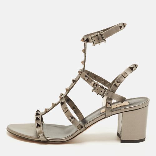 Rockstud Size 39.5 Leather Ankle Strap Sandals - Valentino - Modalova