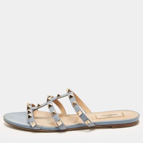 Rockstud Size 37.5 Leather Flat Slides - Valentino - Modalova