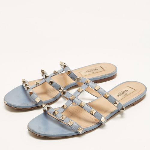 Rockstud Size 37.5 Leather Flat Slides - Valentino - Modalova