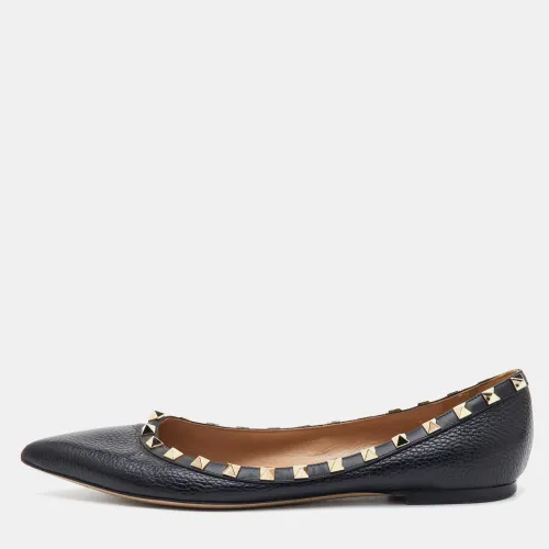 Rockstud Size 39.5 Leather Pointed Toe Ballet Flats - Valentino - Modalova