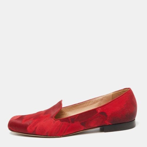 Valentino Red Satin Embroidered Smoking Slippers Size 40 - Valentino - Modalova