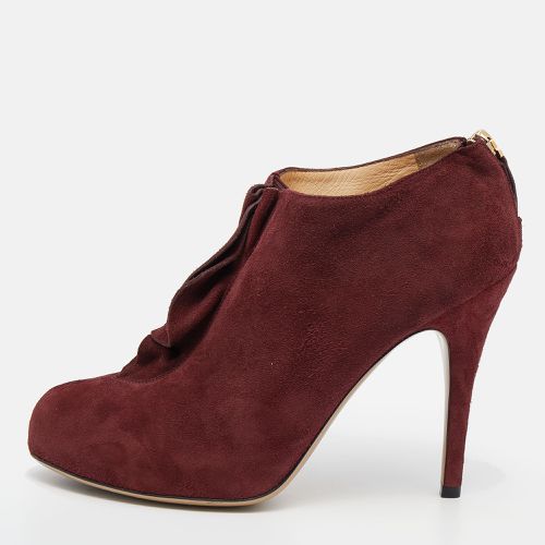 Valentino Red Suede Ankle Booties Size 38.5 - Valentino - Modalova