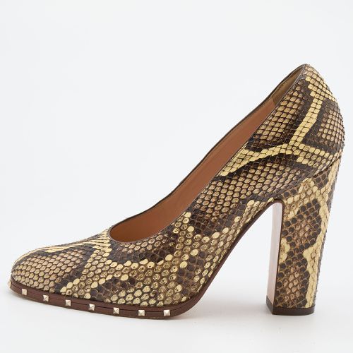 Valentino Multicolor Python Leather Studded Round Toe Pumps Size 37.5 - Valentino - Modalova