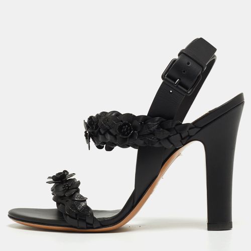 Valentino Black Leather Ankle Strap Sandals Size 35.5 - Valentino - Modalova