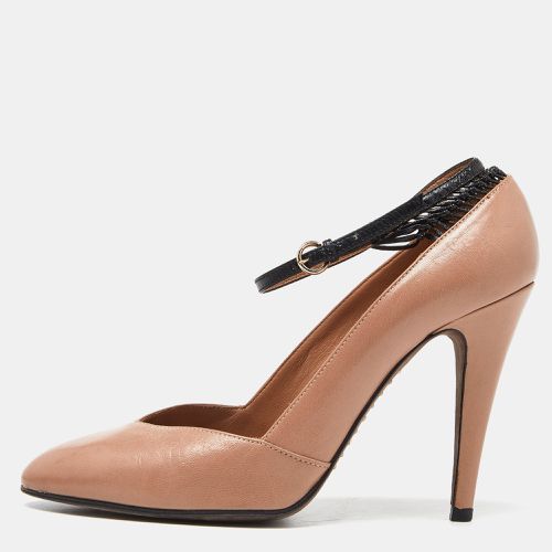 Valentino Beige/Black Leather Ankle Strap Pumps Size 37 - Valentino - Modalova