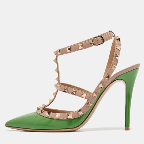 Valentino Green Patent Leather Rockstud Ankle Strap Pumps Size 39 - Valentino - Modalova