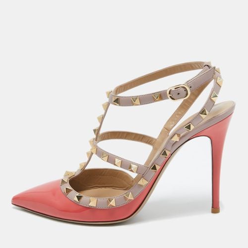 Valentino Orange/Beige Patent and Leather Rockstud Pumps Size 40 - Valentino - Modalova