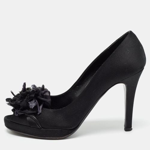 Satin Peep Toe Platform Pumps Size 37.5 - Valentino - Modalova