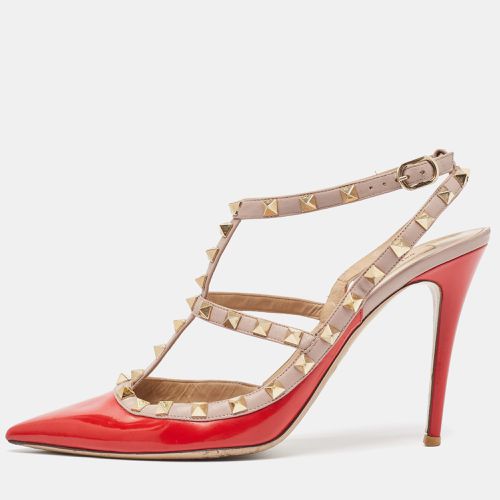 Valentino Red Patent Leather Rockstud Ankle Strap Pumps Size 42 - Valentino - Modalova