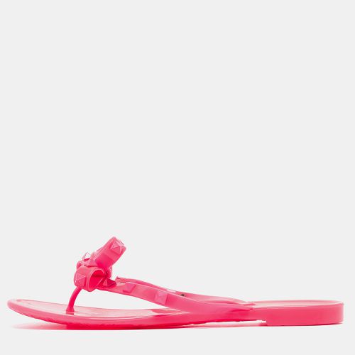 Valentino Pink Rubber Rockstud Slide Flats Size 38 - Valentino - Modalova